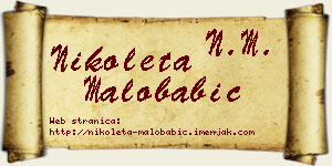 Nikoleta Malobabić vizit kartica